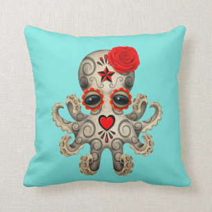 Rode Dag van de dode Baby octopus Kussen
