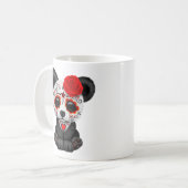 Rode Dag van de Dode Suikerschedel Panda Beer Koffiemok (Voorkant links)