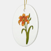 Rode daglelie keramisch ornament (Links)