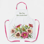 Rode Daglelies Bloemen Botanische Print Schort (Voorkant)