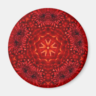 RODE DAHLIA BLOEMEN Abstract Bloem Magneet