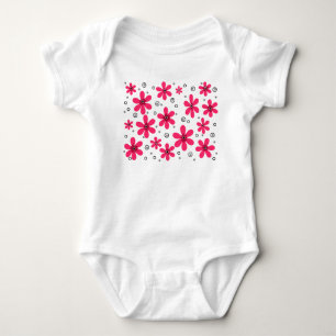 Rode daisy bloemen retro achtergrond zomer romper
