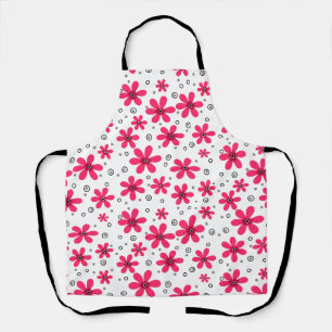 Rode daisy bloemen retro achtergrond zomer schort