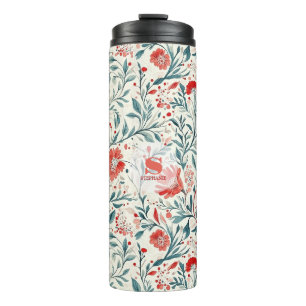 Rode Daisy Bloempatroon - Botanisch Thermosbeker