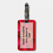 Rode Daisy-ventilator met gele pollen Abstract Bagagelabel (Achterkant verticaal)