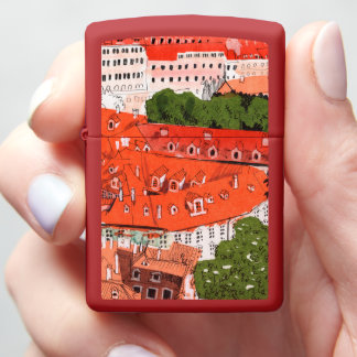 Rode Daken Praag Tsjechisch Stadsgezicht Papier Co