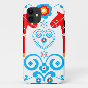 Rode Dala-paarden iPhone 11 Hoesje