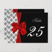 Rode Damask Tabelnummers briefkaarten (Voorkant / Achterkant)