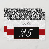 Rode Damask Tabelnummers briefkaarten (Voorkant / Achterkant)