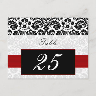 Rode Damask Tabelnummers briefkaarten