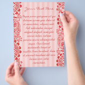 Rode Damast Gestreepte Swirled Flyer (Hand)