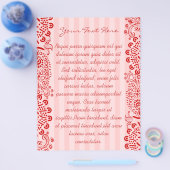 Rode Damast Gestreepte Swirled Flyer (Enkel)