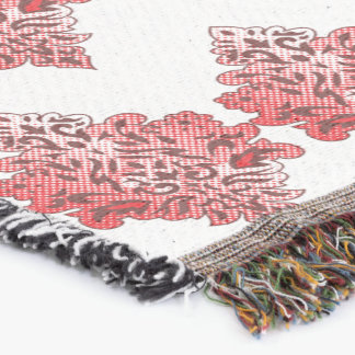 Rode Damast Uitnodiging | Elegante Zwart & Rood Deken
