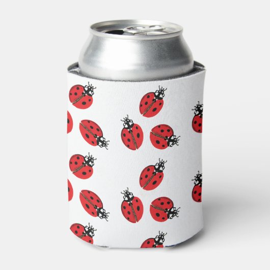 Rode Dame Bug Illustratie Blikjeskoeler (Blikje Voorkant)