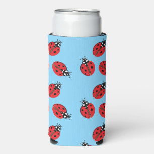 Rode Dame Bug Illustratie Lichtblauw
