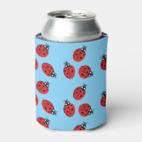 Rode Dame Bug Illustratie Lichtblauw