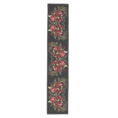 Rode decoratieve bloemen feestelijke tafel runner medium tafelloper (Voorkant)
