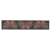 Rode decoratieve bloemen feestelijke tafel runner medium tafelloper (Horizontaal)