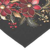 Rode decoratieve bloemen feestelijke tafel runner medium tafelloper (Hoek)