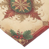 Rode decoratieve feesttafel runner medium tafelloper (Hoek)