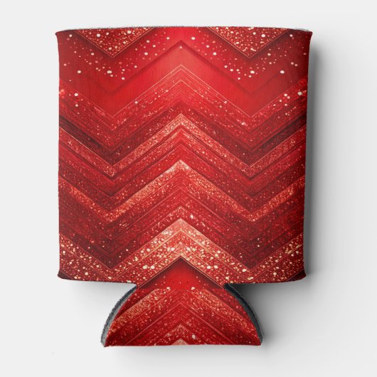 Rode Decoratieve Glitter Koelbox Blikjeskoeler (Voorkant)
