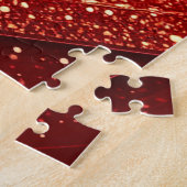 Rode decoratieve glitter puzzel (Zijkant)