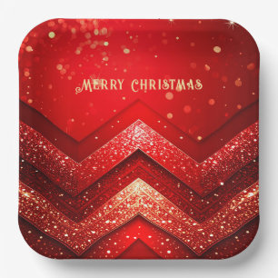 Rode Decoratieve Kerst Vakantiepapier Bord