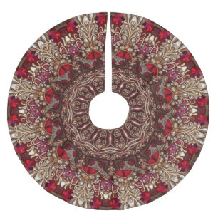 Rode decoratieve kerstboomrok kerstboom rok