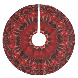 Rode decoratieve kerstboomzoom kerstboom rok