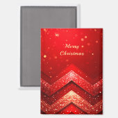 Rode decoratieve kerstglitter vakantiemagnet magneet (Voorkant / Achterkant)