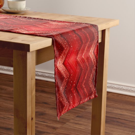 Rode Decoratieve Kerstvakantie Tafel Runner Medium Tafelloper (Voorbeeld)