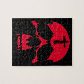 Rode demon schedel Gothisch grafisch ontwerp Legpuzzel (Horizontaal)