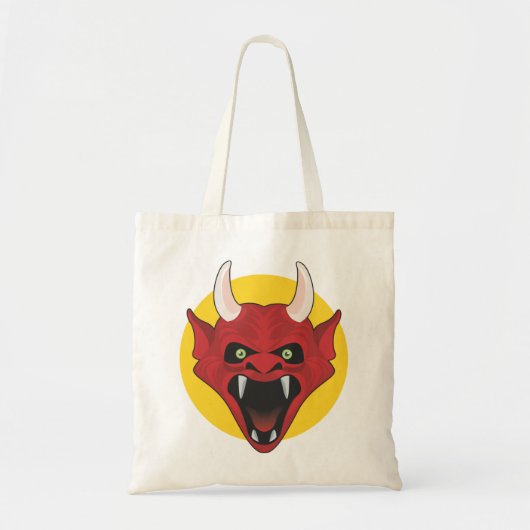Rode demon tote bag (Voorkant)