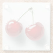 Rode dessert Glazed Cherries Glazen Onderzetter (Achterkant)