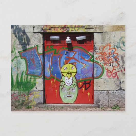 Rode deur briefkaart (Voorkant)