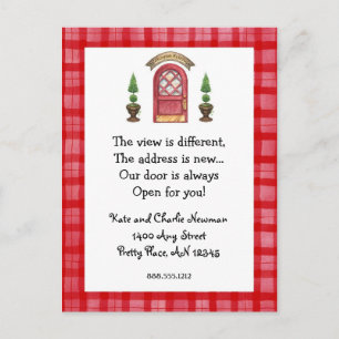 Rode deur Nieuw Adres Briefkaart