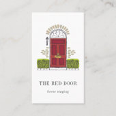 Rode deur | Stationair of intern ontwerp Visitekaartje (Voorkant)