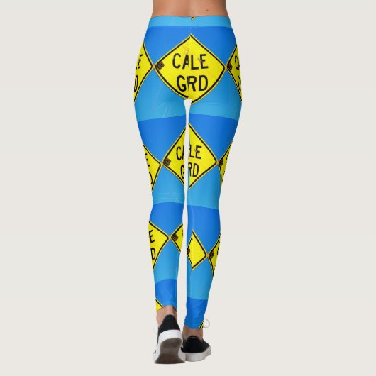 rode diamant blauw leggings (Achterkant)