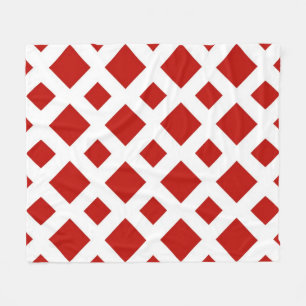 Rode diamanten op wit fleece deken