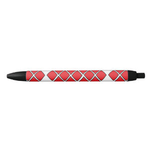 Rode diamanten zwarte inkt pen