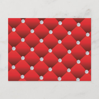 Rode diamantgeplooide luxe naadloze vectorpatroon briefkaart