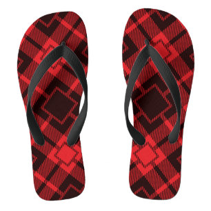 Rode diamantpatroon Tartan Flip Flops