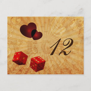 rode dice Vegas tabelnummers Briefkaart