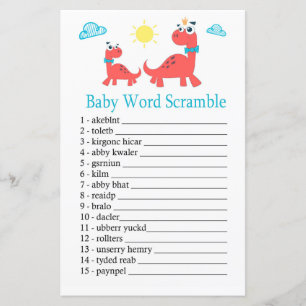 Rode dinosaurus Baby woord hussel spel