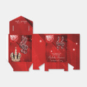 Rode Discobal en Sparkle Crown Favoriet vak Bedankdoosjes (Uitgevouwen)