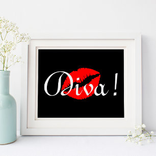 Rode Diva Kus Poster