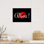 Rode Diva Kus Poster (Keuken)