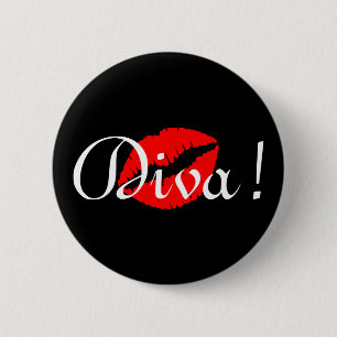 Rode Diva Kus Ronde Button 5,7 Cm