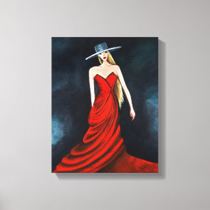 Rode Diva Schilderij Unieke Flamenco Danser Fine A Canvas Afdruk