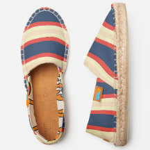 RODE DK BLUE CREME MANNEN KLIPPEN OP ESPADRILLEN